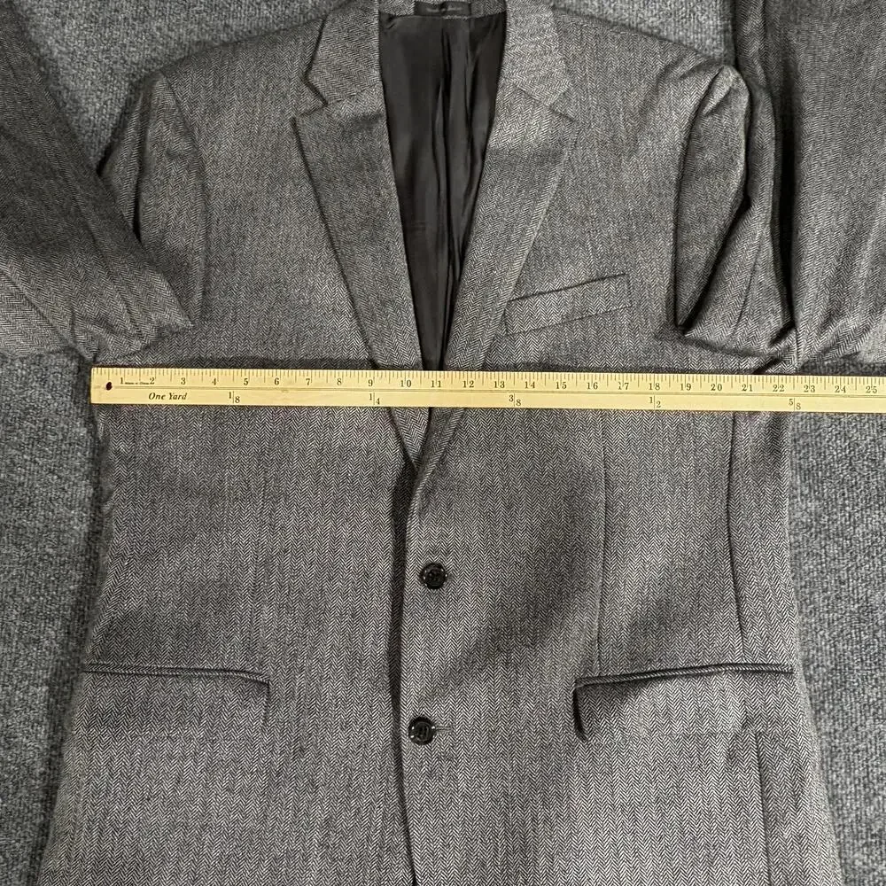 Lauren Ralph Lauren Blazer Mens 44L Wool Herringbone Sport Coat Jacket Classic